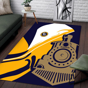 Railspirit Chesapeake and Ohio Railway Area Rug Flame-Inspired Style C&O Rug Gift Idea For Train Lovers