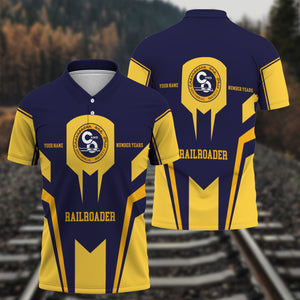 Railspirit Personalized Chesapeake and Ohio Railway Polo Shirt Custom Year Railroader C&O Shirt Gift Idea For Train Lover