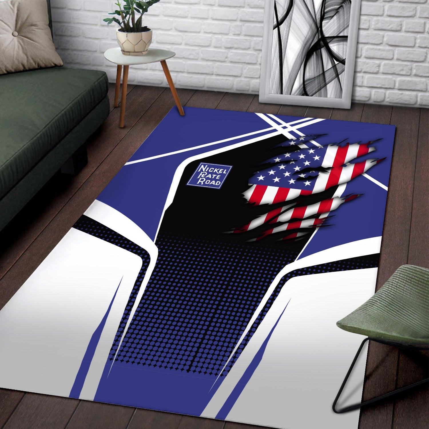 Railspirit Personalized New York, Chicago and St. Louis Railroad Area Rug American Eagle Vintage Train Nickel Plate Road Rug