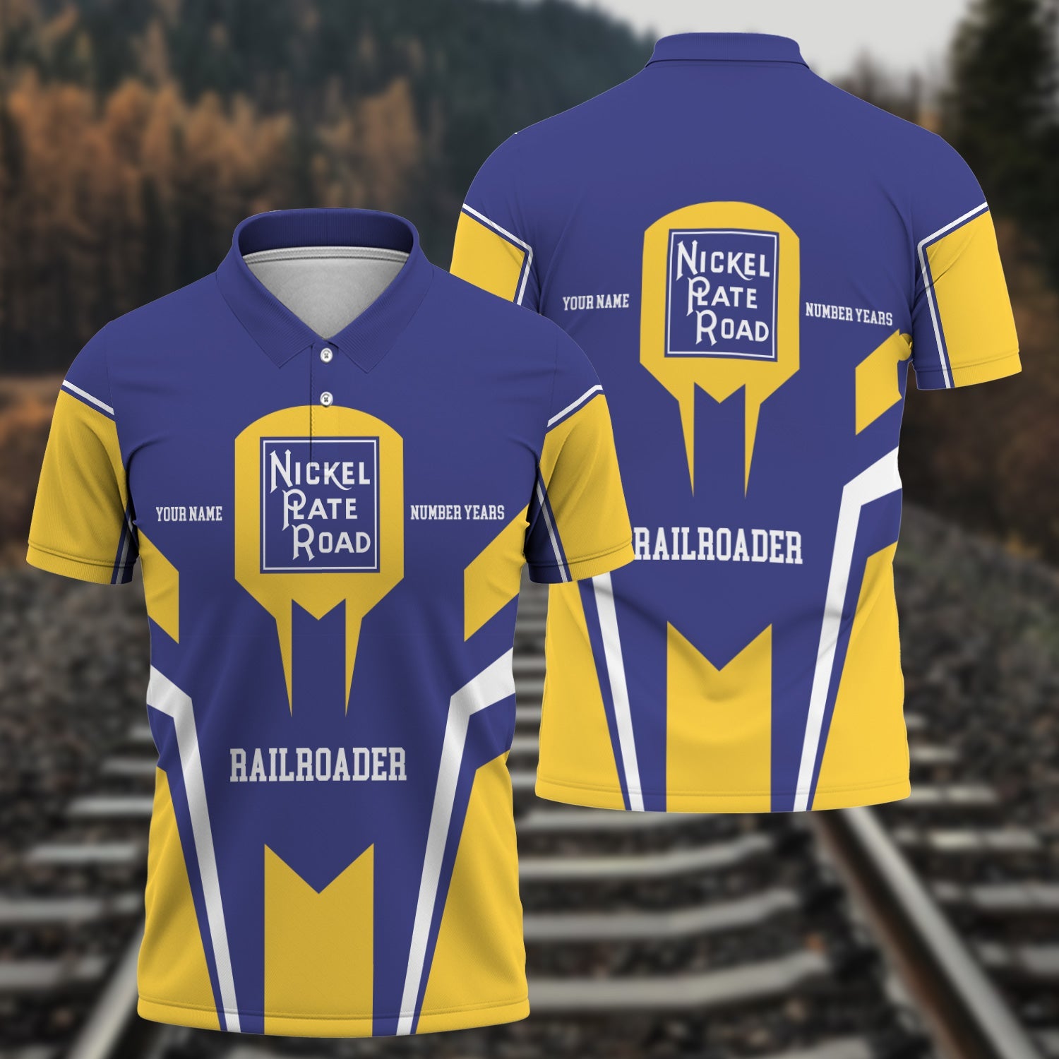Railspirit Personalized New York, Chicago and St. Louis Railroad Polo Shirt Custom Year Railroader Nickel Plate Road Shirt Gift Idea For Train Lover