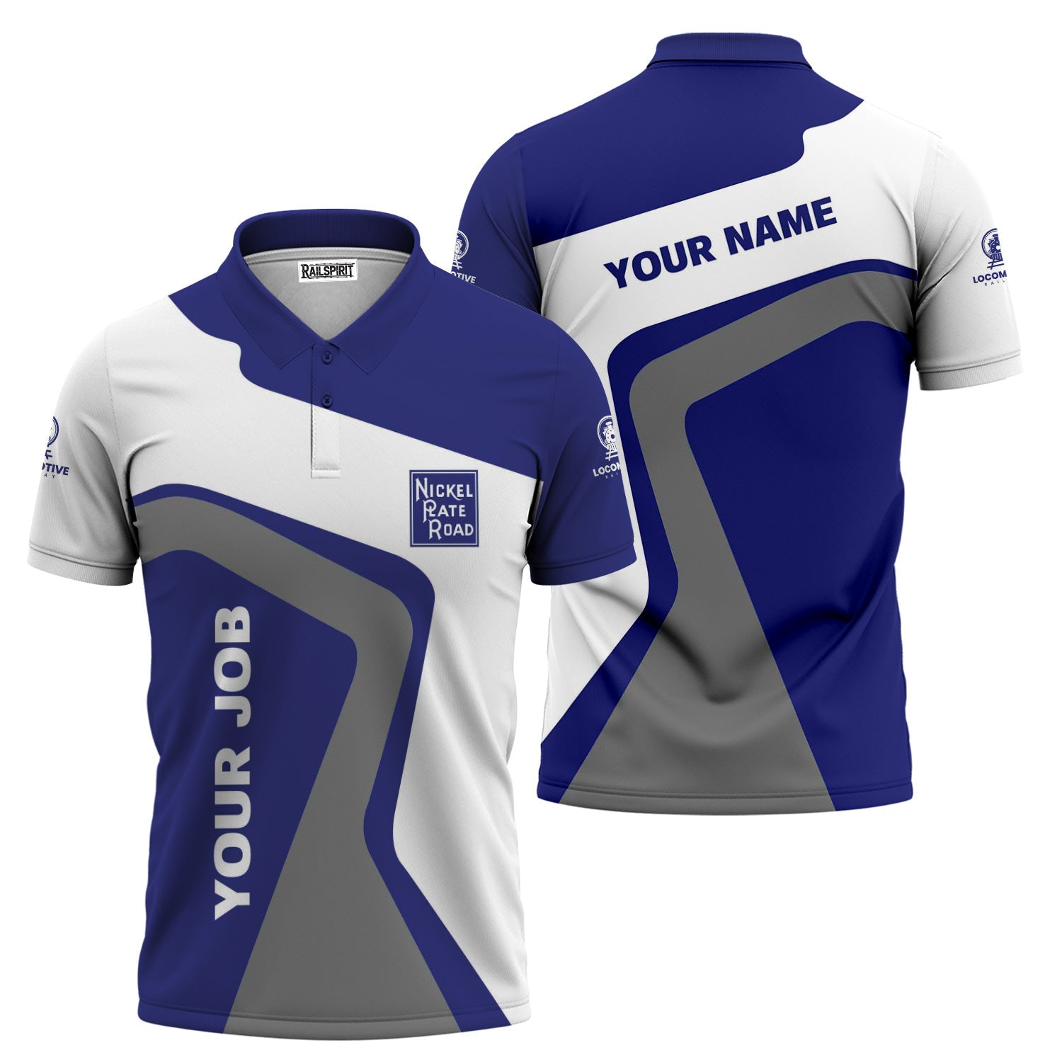 Railspirit Personalized New York, Chicago and St. Louis Railroad Polo Shirt Unique Design with Custom Job Position Nickel Plate Road Train Shirt