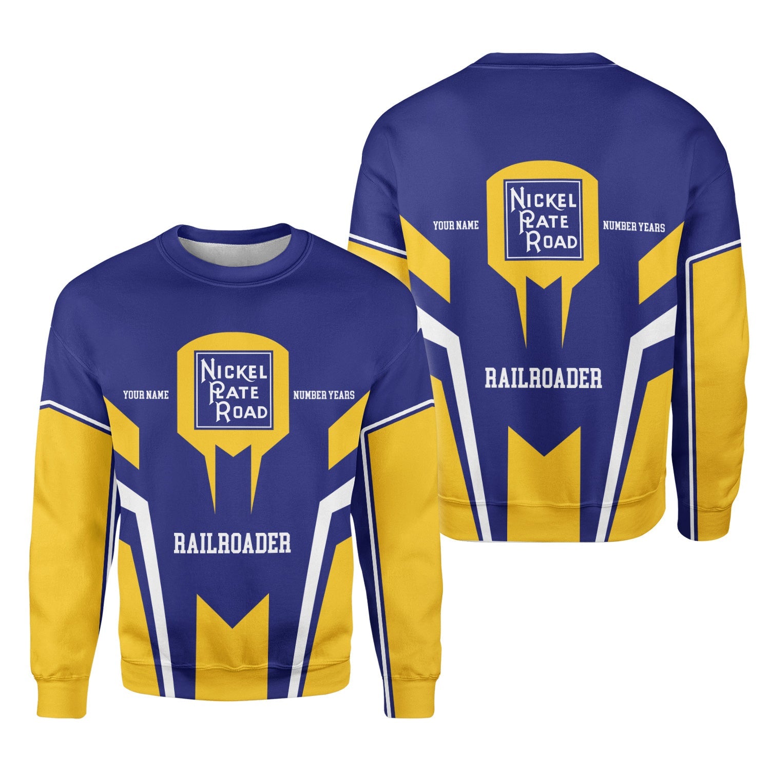 Railspirit Personalized New York, Chicago and St. Louis Railroad Sweatshirt Custom Year Railroader Nickel Plate Road Shirt