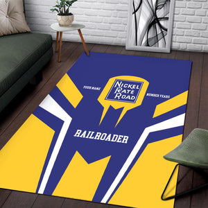 Railspirit Personalized New York, Chicago and St. Louis Railroad Area Rug Custom Year Railroader Nickel Plate Road Rug Gift Idea For Train Lover