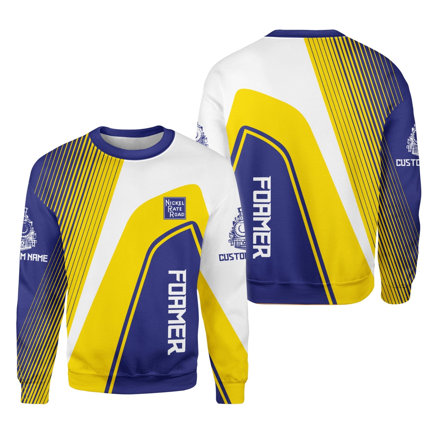 Railspirit Personalized New York, Chicago and St. Louis Railroad Sweatshirt Vibrant Striking Style Nickel Plate Road Shirt For Rail Enthusiasts