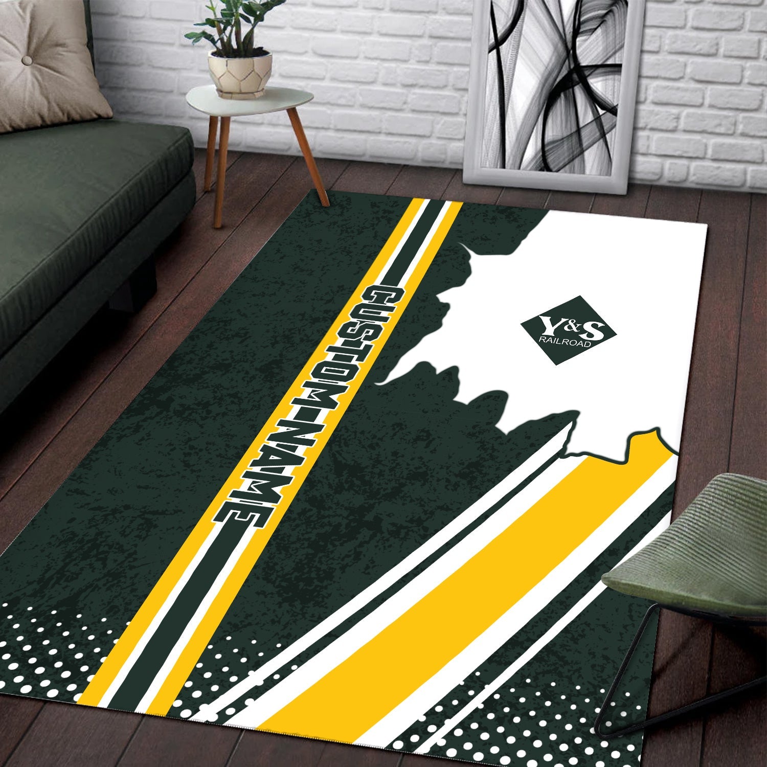 Railspirit Personalized Youngstown & Southern Railroad Area Rug Vintage All Over Printed Rug