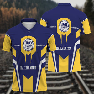 Railspirit Personalized B&O Great States Railroad Polo Shirt Custom Year Railroader Shirt Gift Idea For Train Lover