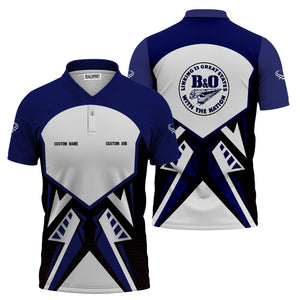 Railspirit Personalized B&O Great States Railroad Polo Shirt Vibriant Style with Custom Position Train Shirt