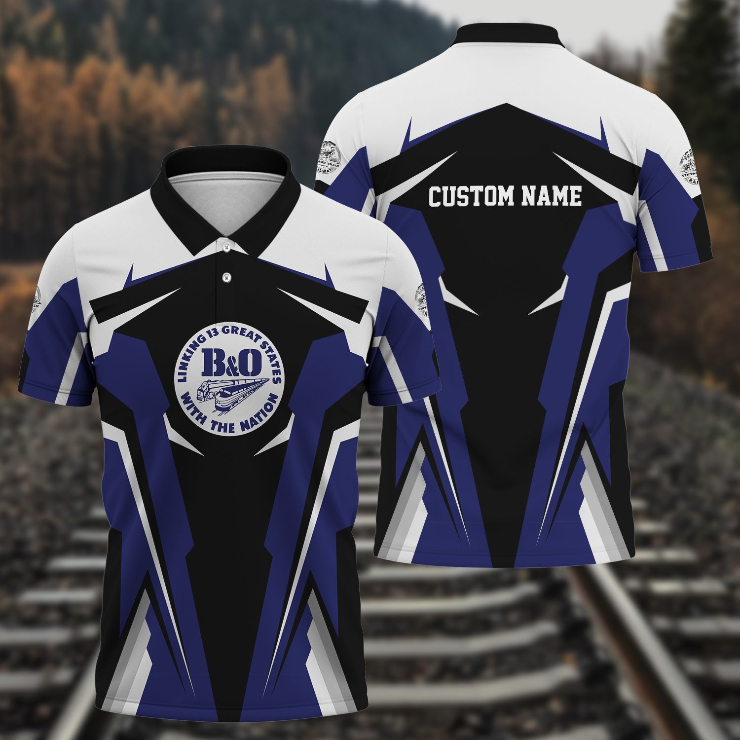 Railspirit Personalized B&O Great States Railroad Polo Shirt Strong Line Style Train Unisex Shirt All Over Print
