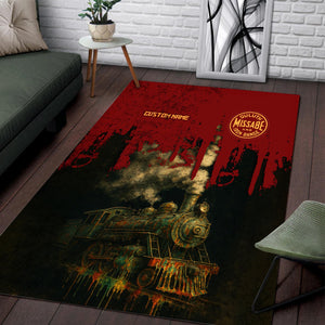 Railspirit Personalized Duluth, Missabe, & Iron Range Railroad Area Rug Vintage Train Art Style Rug For Locomotive Fans