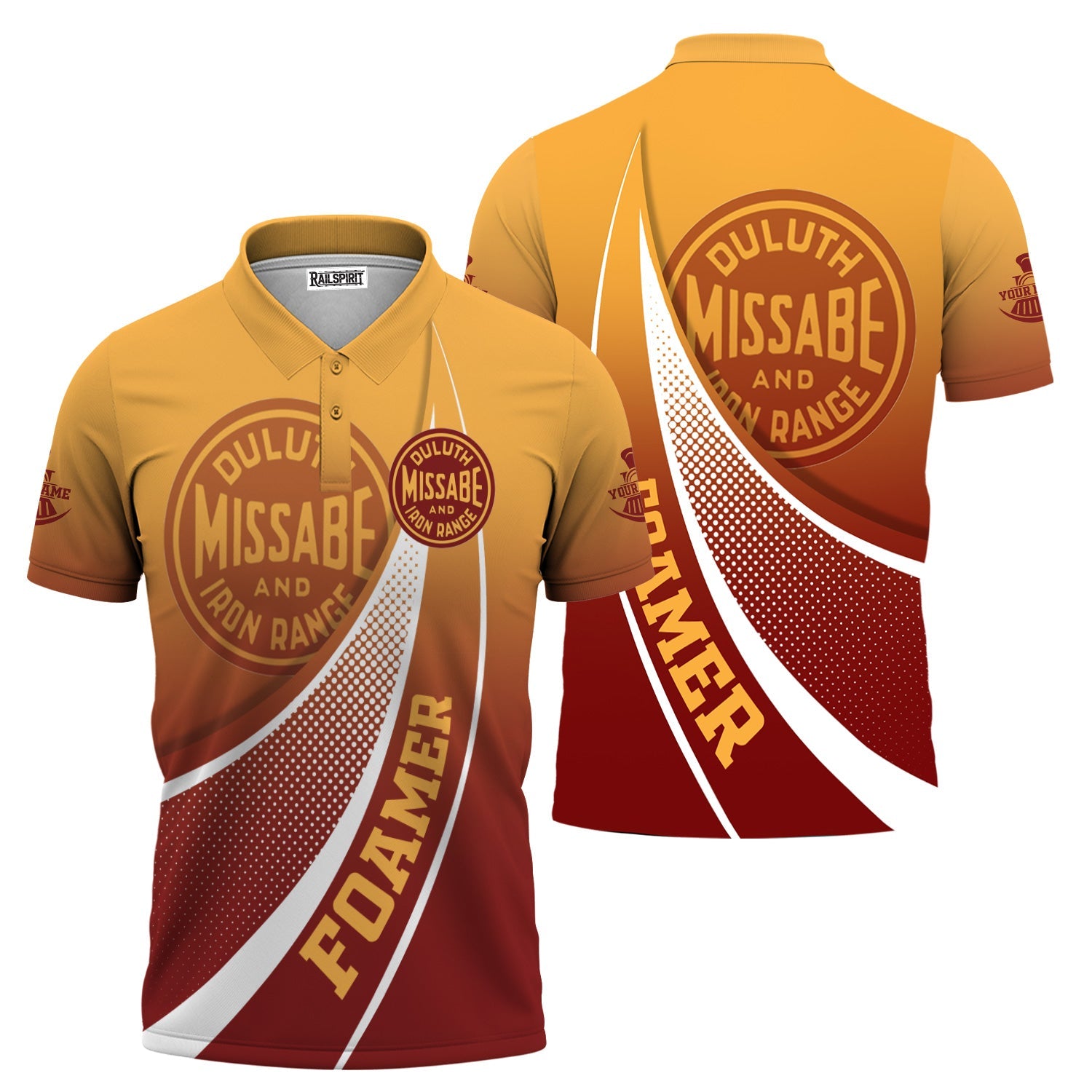 Railspirit Personalized Duluth, Missabe, & Iron Range Railroad Polo Shirt Railway-Themed Style Shirt Gift Idea For Trainspotter