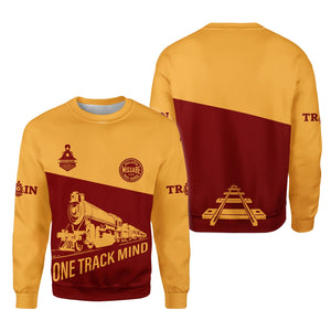 Railspirit Personalized Duluth, Missabe, & Iron Range Railroad Sweatshirt One Track Mind Train Sweater Gift Idea For Train Lover