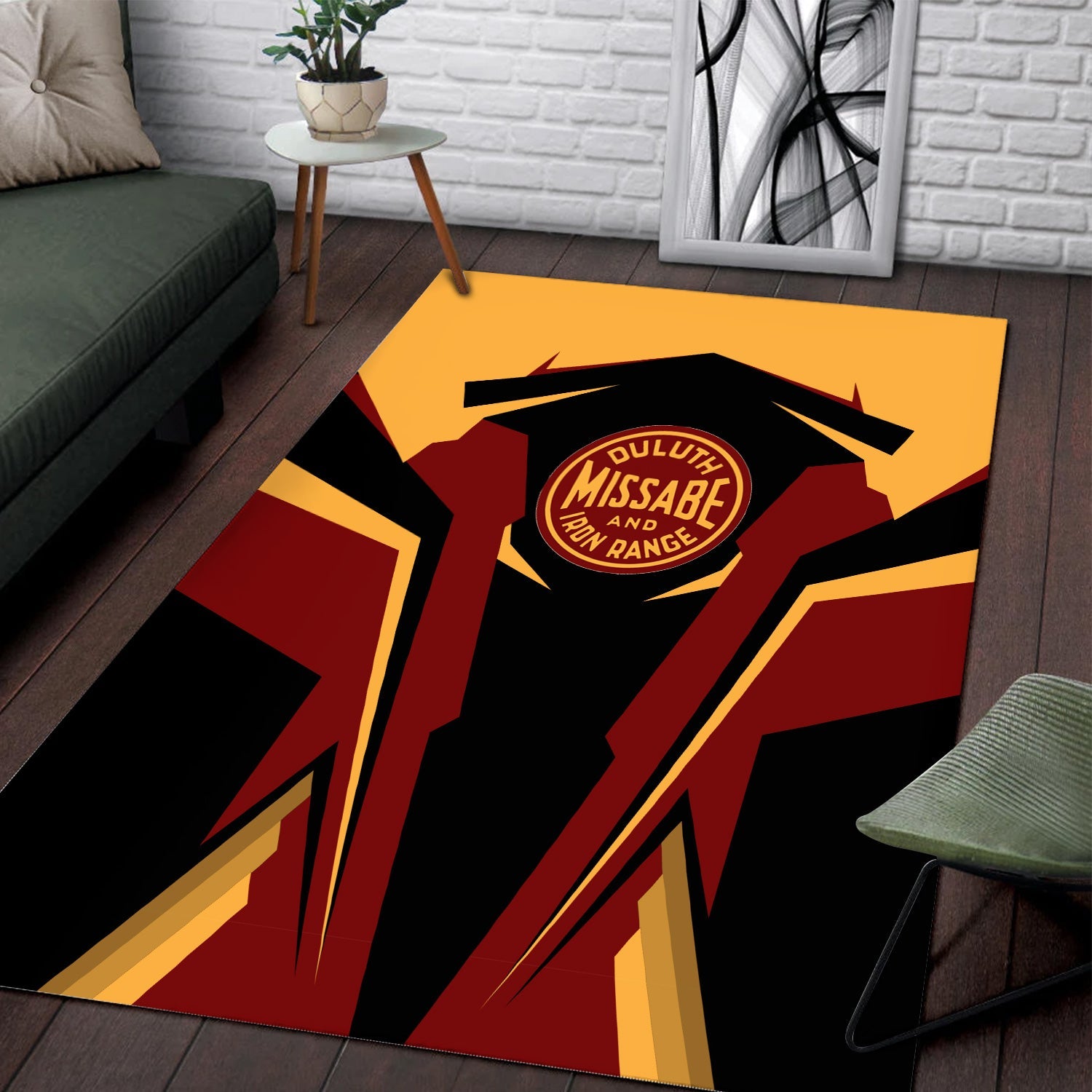 Railspirit Personalized Duluth, Missabe, & Iron Range Railroad Area Rug Strong Line Style  Train Area Rug Gift Idea For Train Lover