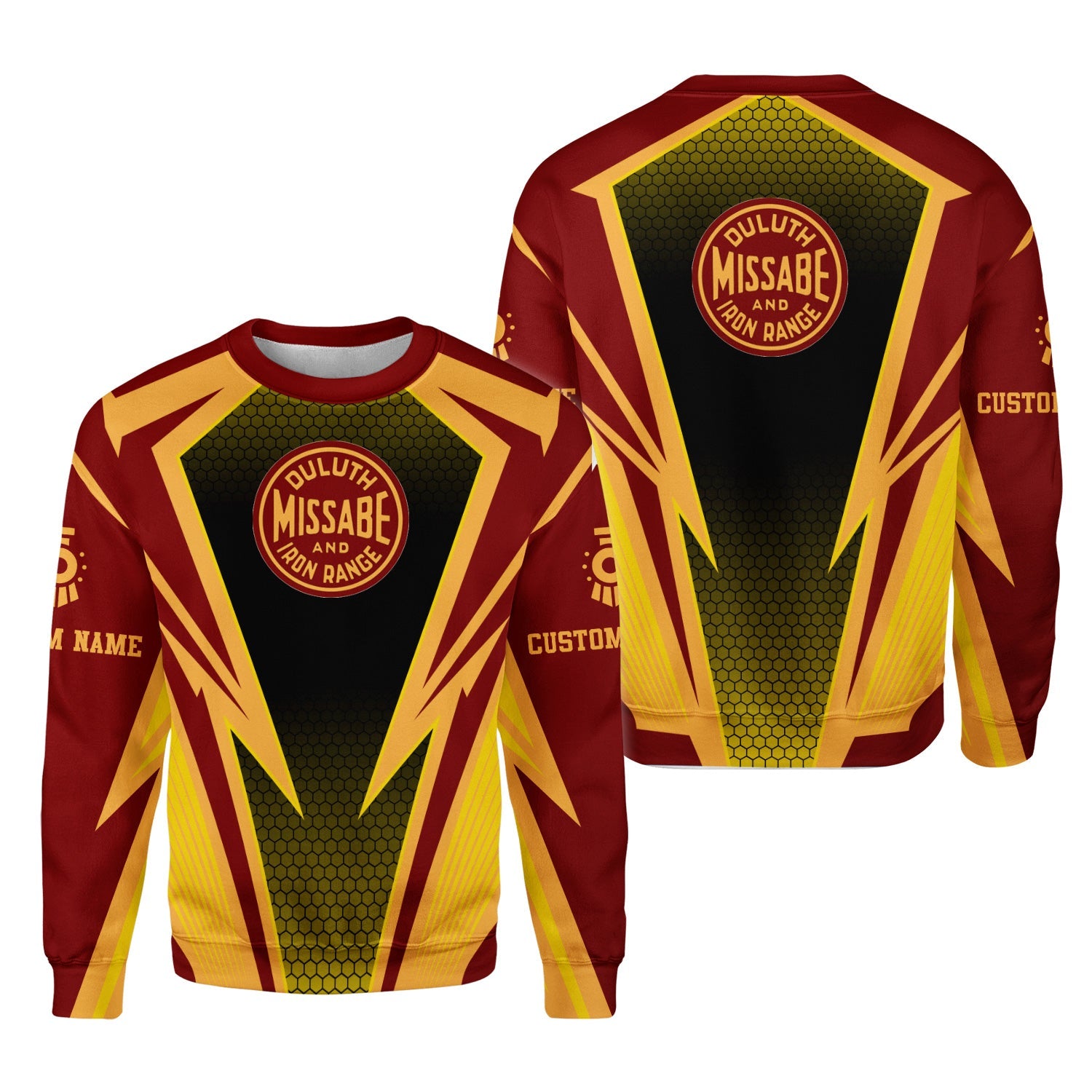 Railspirit Personalized Duluth, Missabe, & Iron Range Railroad Sweatshirt Lightning Graphic Style Shirt Gift Idea For Train Lover