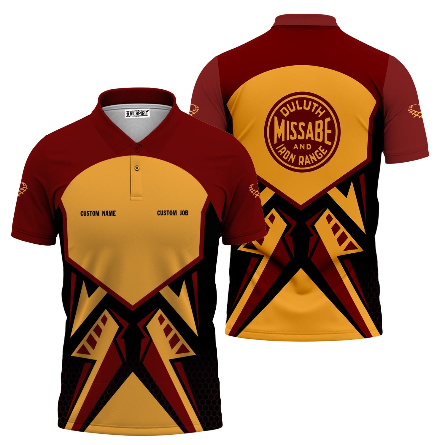 Railspirit Personalized Duluth, Missabe, & Iron Range Railroad Polo Shirt Vibriant Style with Custom Position Train Shirt