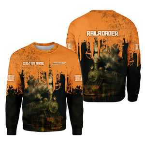 Railspirit Personalized BNSF Railway Sweatshirt Vintage Train Art Style Shirt For Locomotive Fans