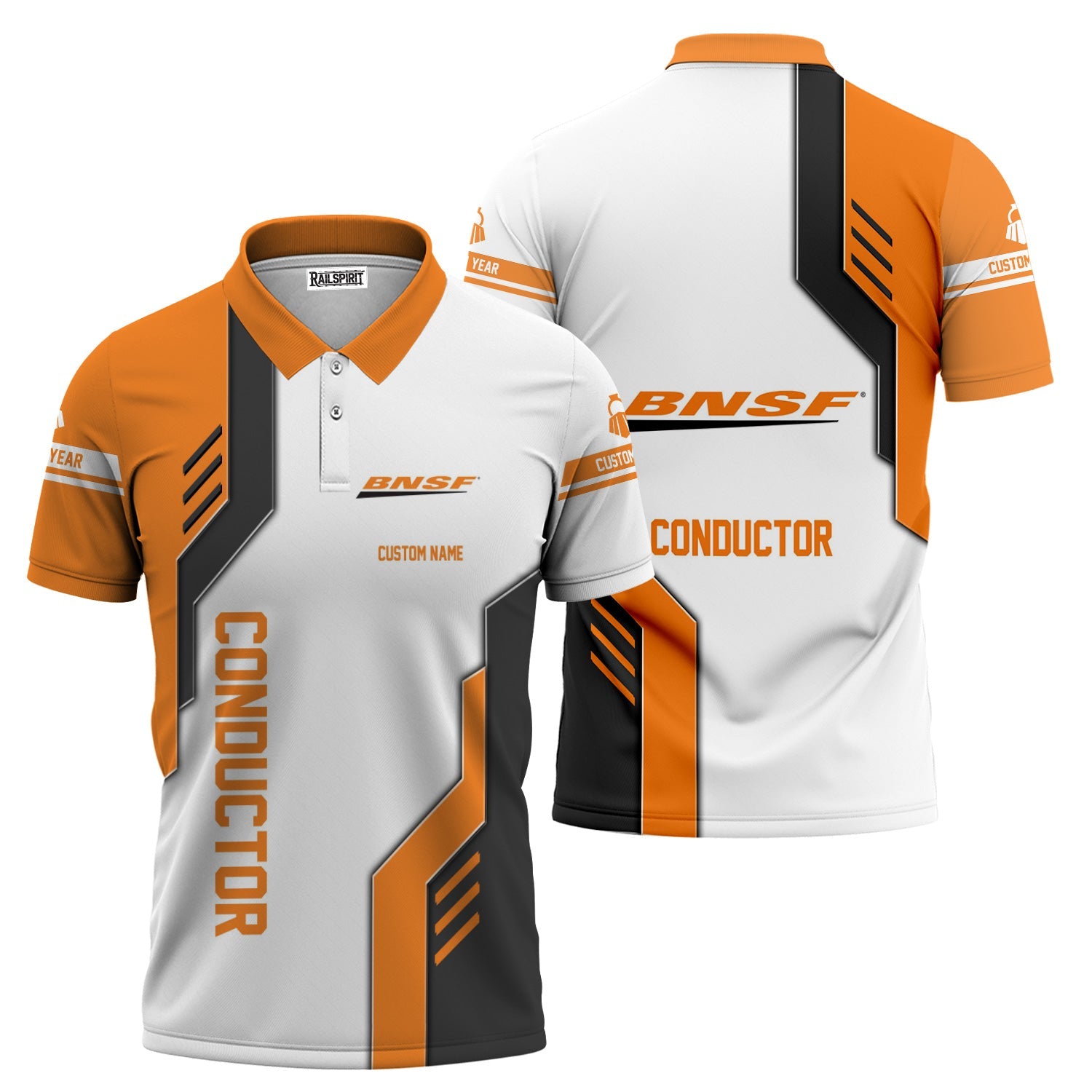 Railspirit Personalized BNSF Railway Polo Shirt Unique Railway Style with Custom Job Train Shirt