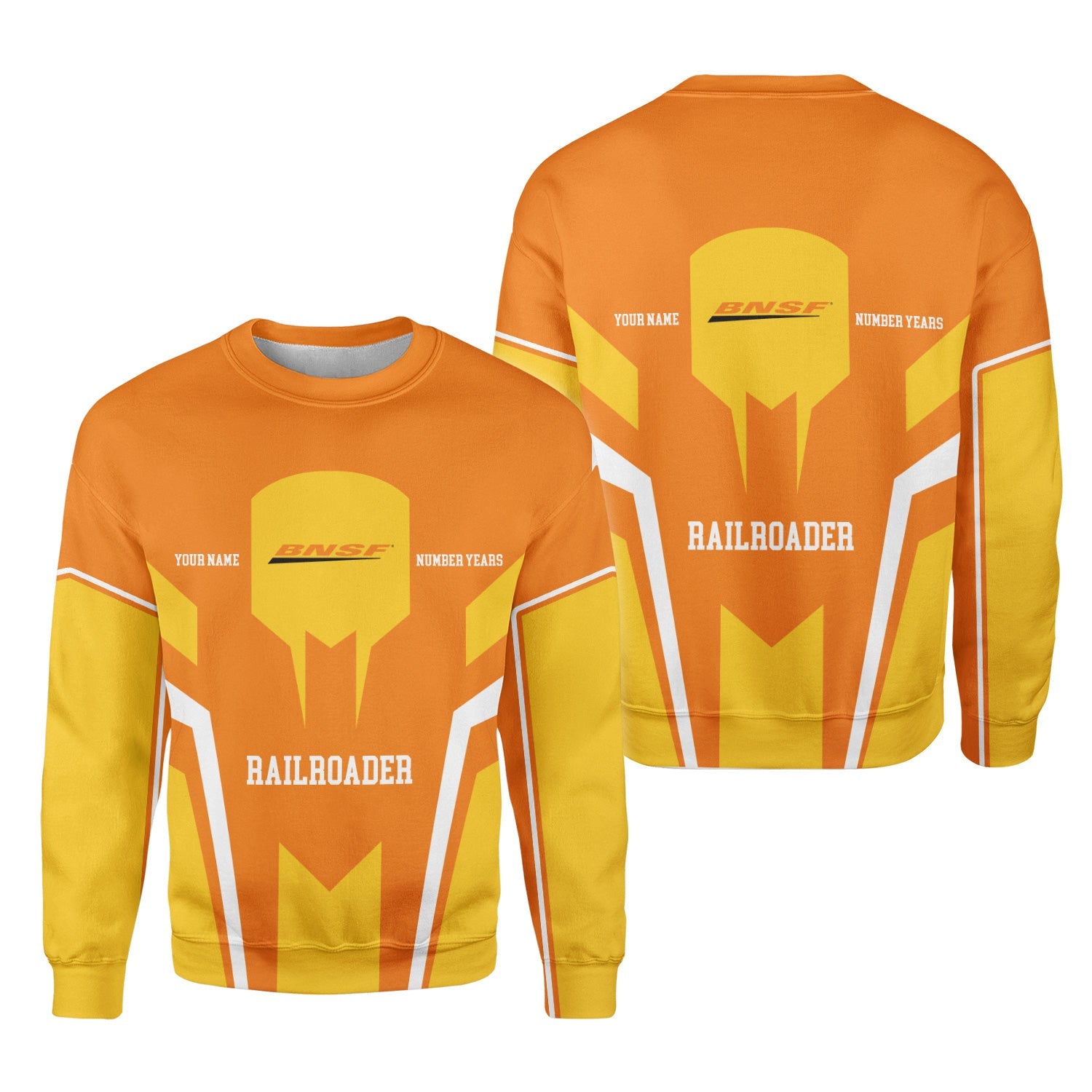 Railspirit Personalized BNSF Railway Sweatshirt Custom Year Railroader Shirt Gift Idea For Train Lover