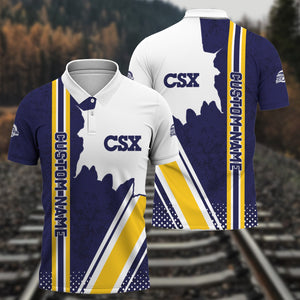 Railspirit Personalized CSX Transportation Railroad Polo Shirt All Over Printed Unisex Shirt