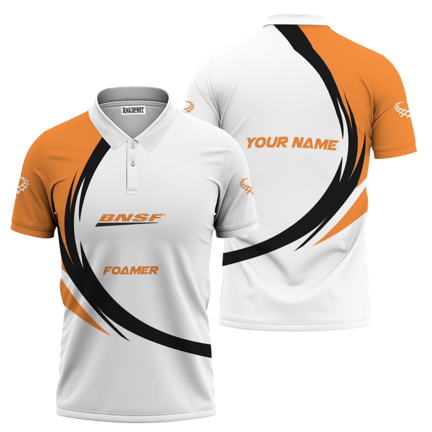 Railspirit Personalized BNSF Railway Polo Shirt Unique Graphic Style Shirt For Train Enthusiasts