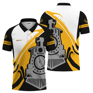Railspirit Personalized BNSF Railway Polo Shirt Flame-Inspired Style Shirt Gift Idea For Train Lovers