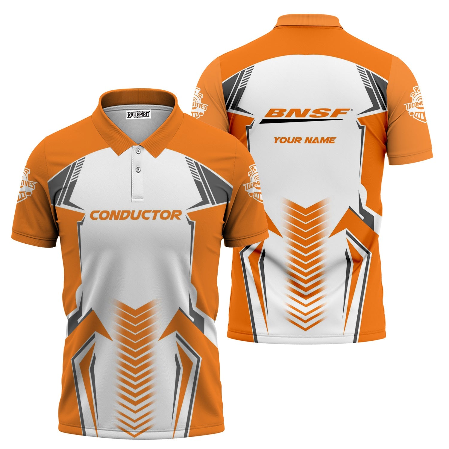 Railspirit Personalized BNSF Railway Polo Shirt Standout Style with Custom Position Train Shirt