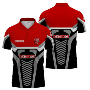 Railspirit Personalized The Chief Santa Fe Railroad Polo Shirt Track-Inspired with Custom Job Position  Train Shirt
