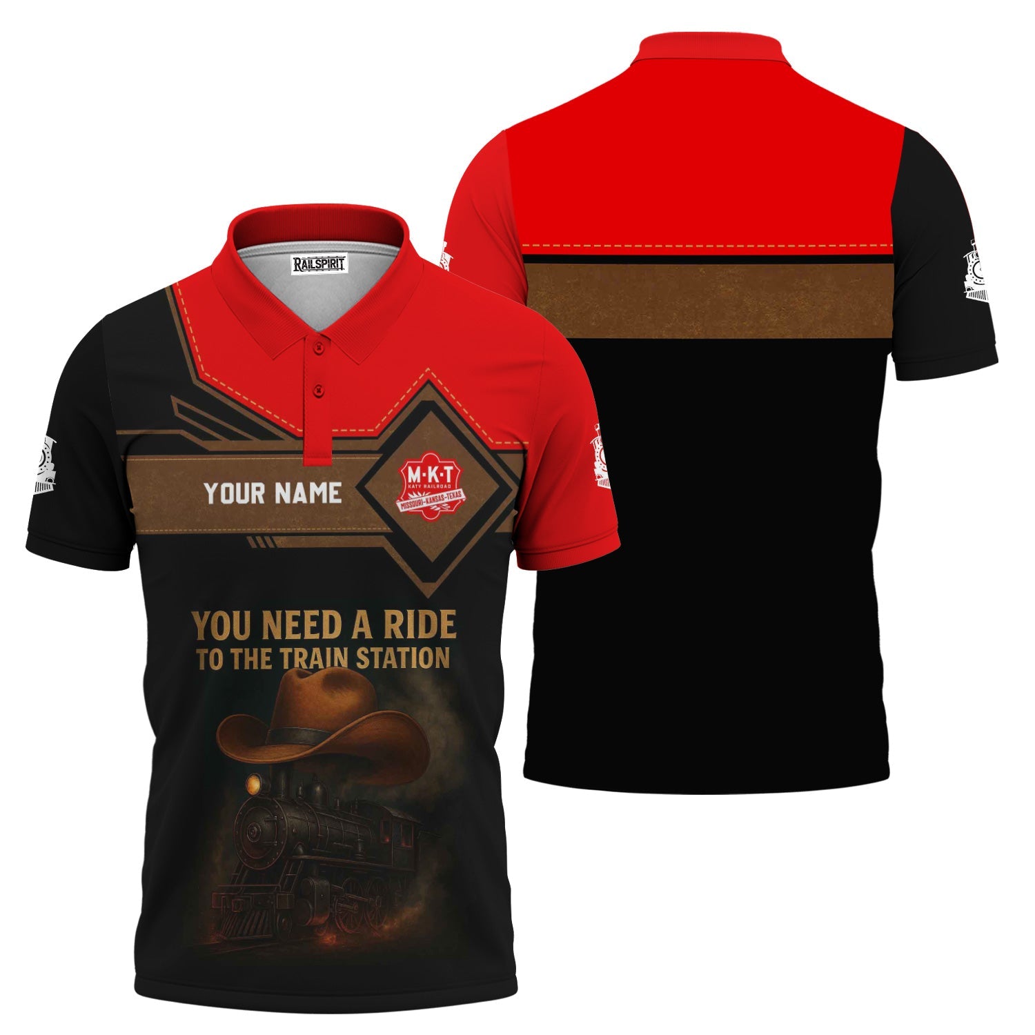 Railspirit Personalized Katy Railroad Polo Shirt You Need A Ride To The Train Station Shirt For Train Lovers