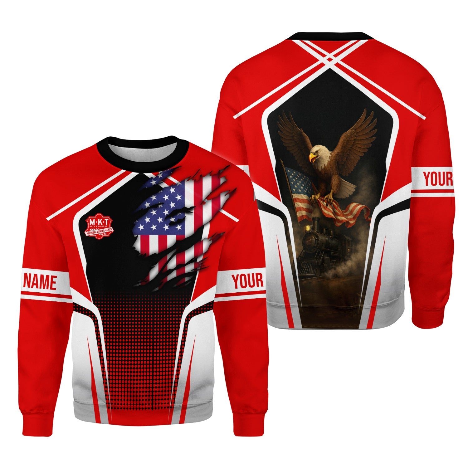 Railspirit Personalized Katy Railroad Sweatshirt American Eagle Vintage Train Shirt