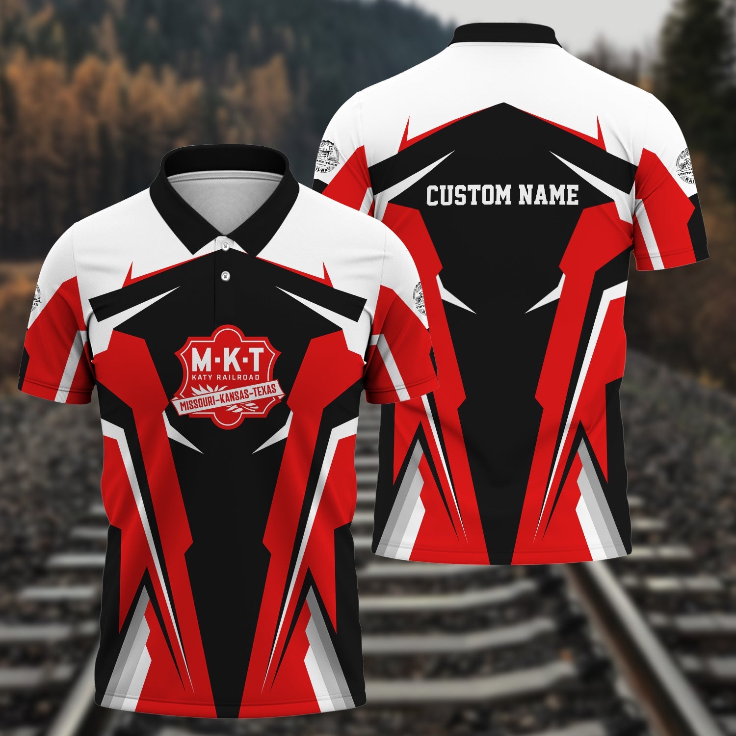 Railspirit Personalized Katy Railroad Polo Shirt Strong Line Style Train Unisex Shirt All Over Print
