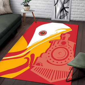 Railspirit Pacific Electric Railroad Area Rug Flame-Inspired Style Rug Gift Idea For Train Lovers