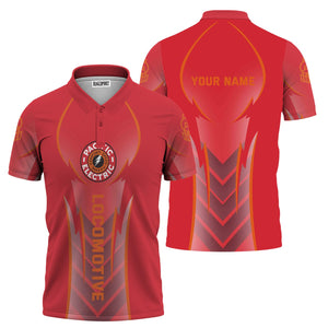 Railspirit Personalized Pacific Electric Railroad Polo Shirt Striking Line Style Train Shirt For Locomotive Lovers