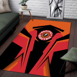 Railspirit Personalized Pacific Electric Railroad Area Rug Strong Line Style  Train Area Rug Gift Idea For Train Lover