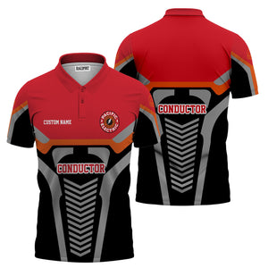 Railspirit Personalized Pacific Electric Railroad Polo Shirt Track-Inspired with Custom Job Position  Train Shirt