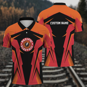 Railspirit Personalized Pacific Electric Railroad Polo Shirt Strong Line Style Train Unisex Shirt All Over Print