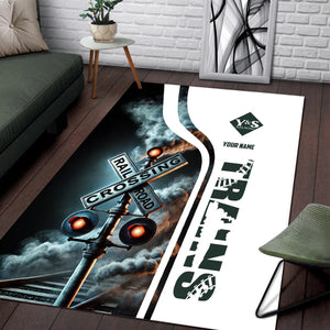 Railspirit Personalized Youngstown & Southern Railroad Area Rug Railroad Crossing Sign Rug All Over Print