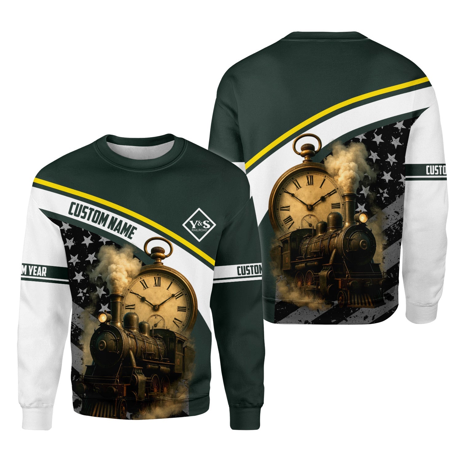 Railspirit Personalized Youngstown & Southern Railroad Sweatshirt Classic Steam Engine With Retro Pocket Watch Shirt All Over Print
