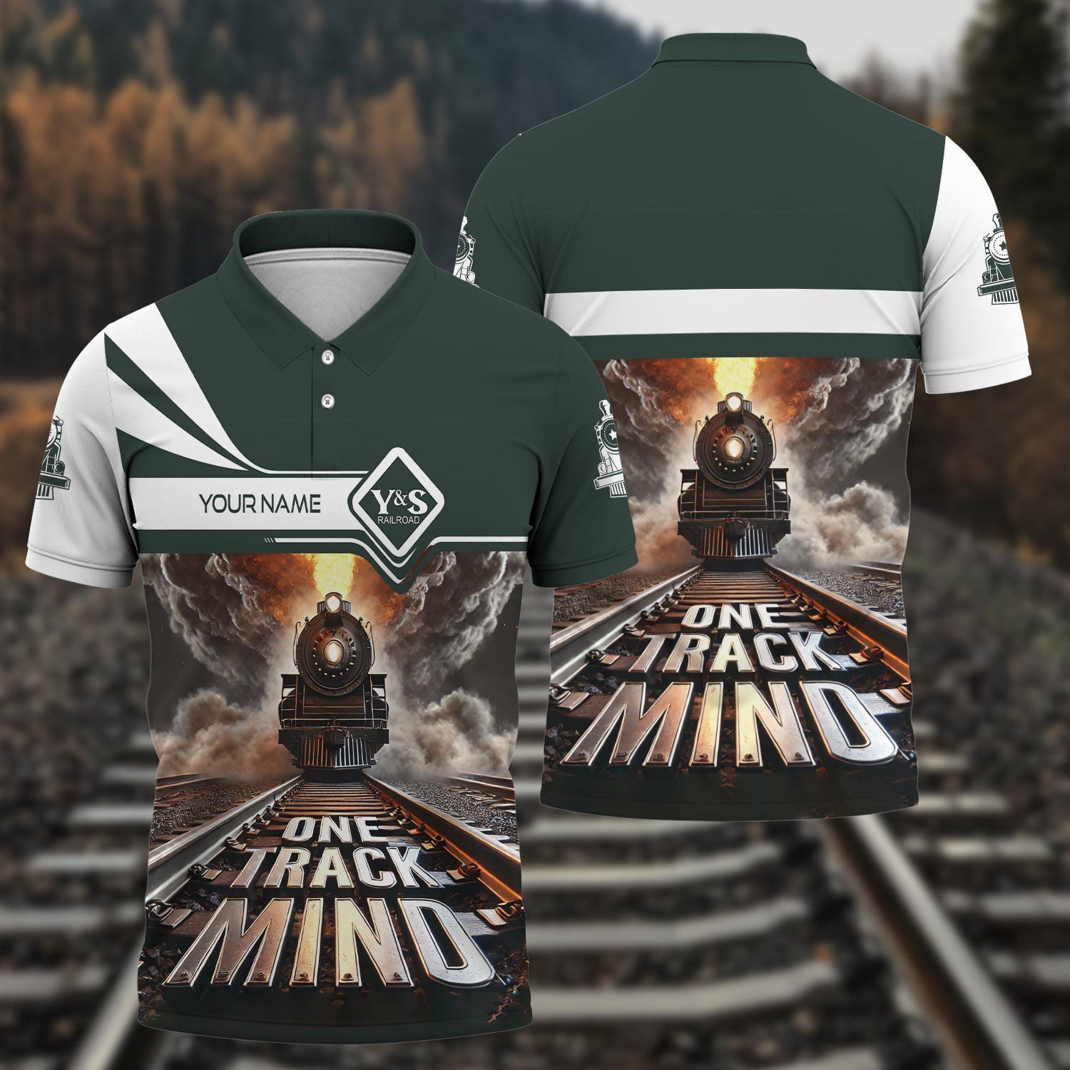 Railspirit Personalized Youngstown & Southern Railroad Polo Shirt One Track Mind Train Printed Shirt