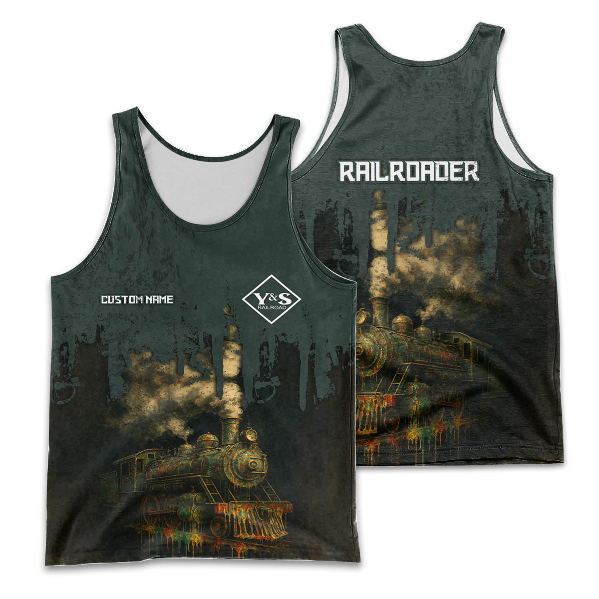 Railspirit Personalized Youngstown & Southern Railroad Men Tank Top Vintage Train Art Style Shirt For Locomotive Fans