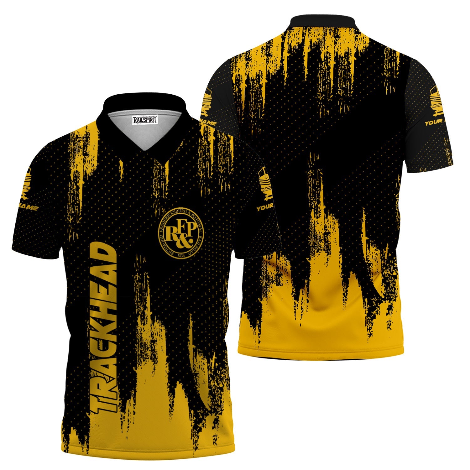 Railspirit Personalized Richmond, Fredericksburg And Potomac Railroad Polo Shirt Paint Impact Design Train Shirt for Trackhead