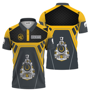 Railspirit Personalized Richmond, Fredericksburg And Potomac Railroad Polo Shirt Steam Locomotive Engine Graphic Train Shirt All Over Print
