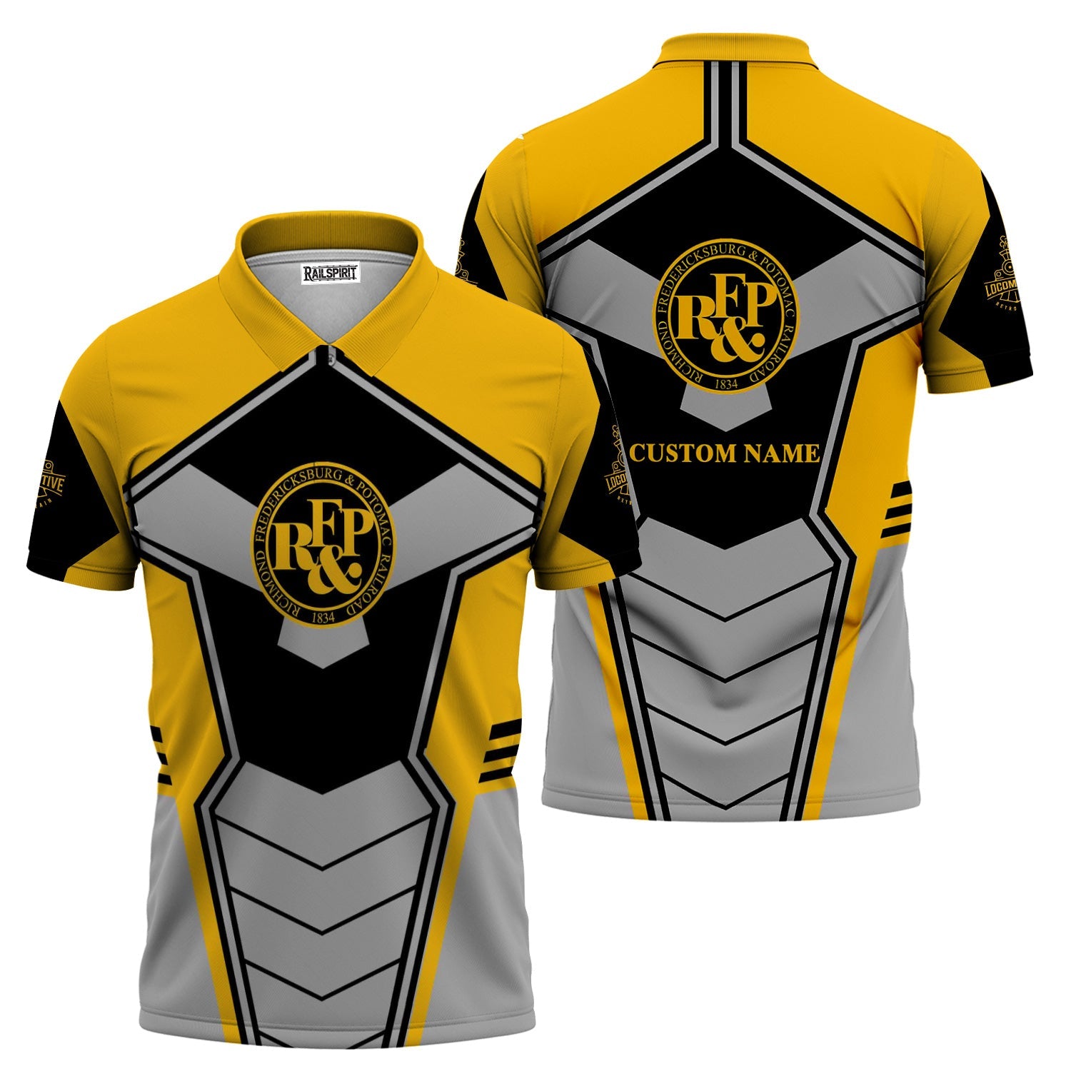 Railspirit Personalized Richmond, Fredericksburg And Potomac Railroad Polo Shirt Engine-Inspired Style Train Shirt for Railroad Fanatic