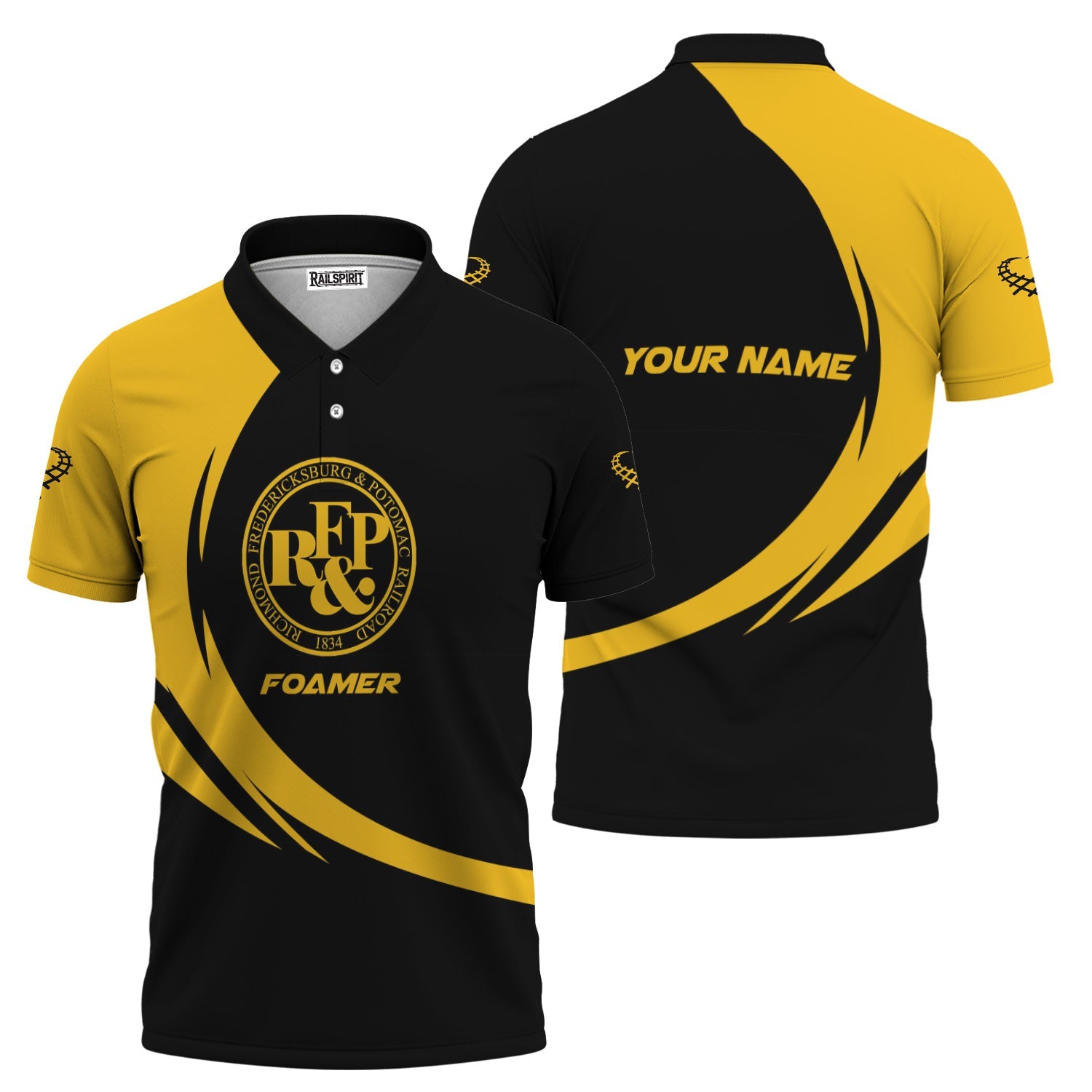 Railspirit Personalized Richmond, Fredericksburg And Potomac Railroad Polo Shirt Unique Graphic Style Shirt For Train Enthusiasts