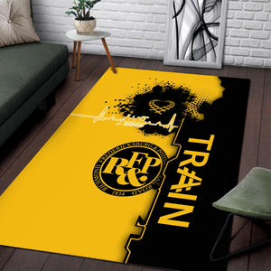 Railspirit Richmond, Fredericksburg And Potomac Railroad Area Rug Engine Heartbeat and Track Love Style Rug Gift Idea For Train Lovers