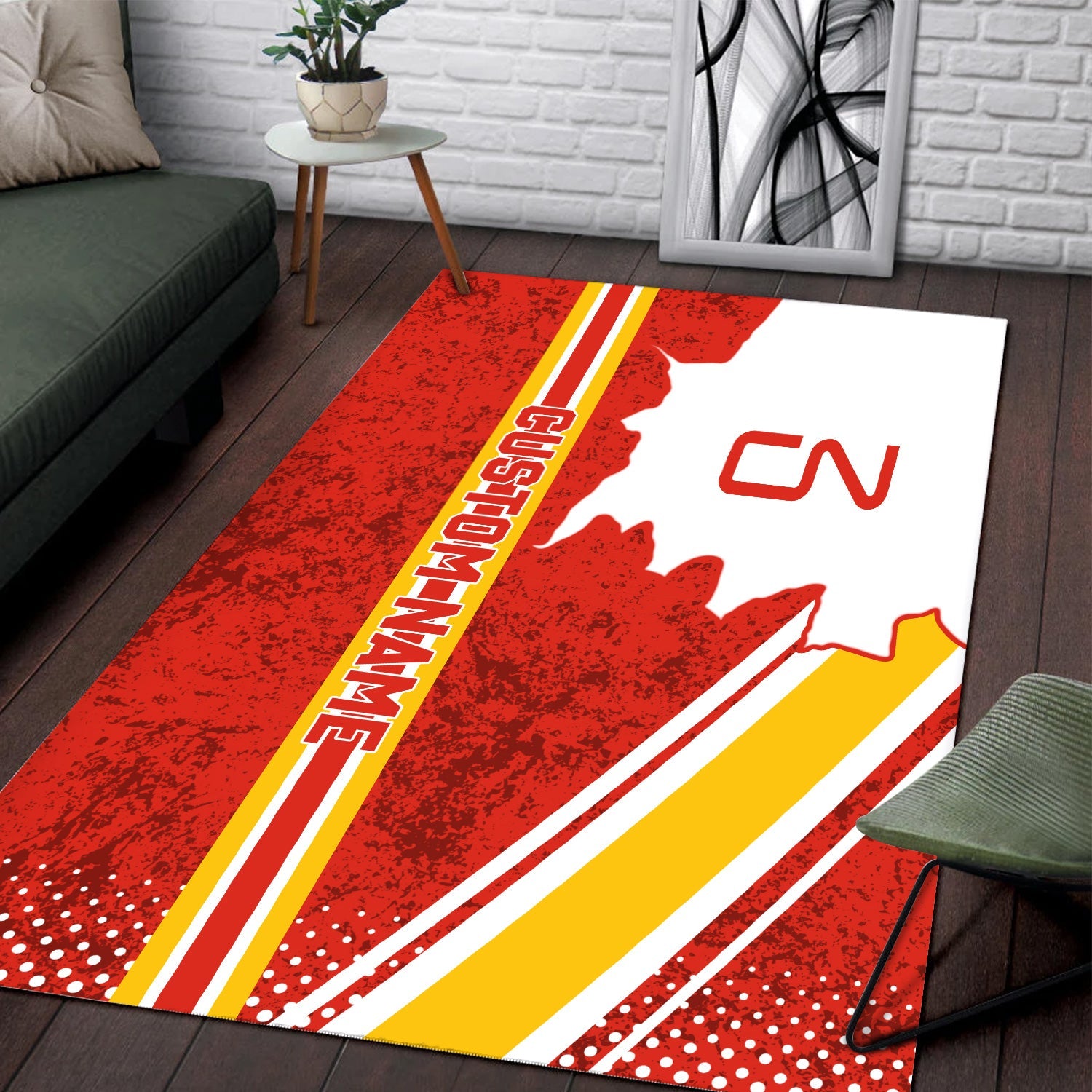 Railspirit Personalized Canadian National Railroad Area Rug Vintage All Over Printed Rug