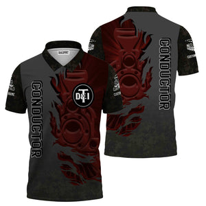 Railspirit Personalized Detroit Toledo And Ironton Railroad Polo Shirt Blazing Style with Custom Position Train Shirt