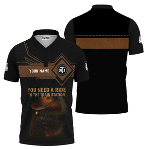 Railspirit Personalized Detroit Toledo And Ironton Railroad Polo Shirt You Need A Ride To The Train Station Shirt For Train Lovers