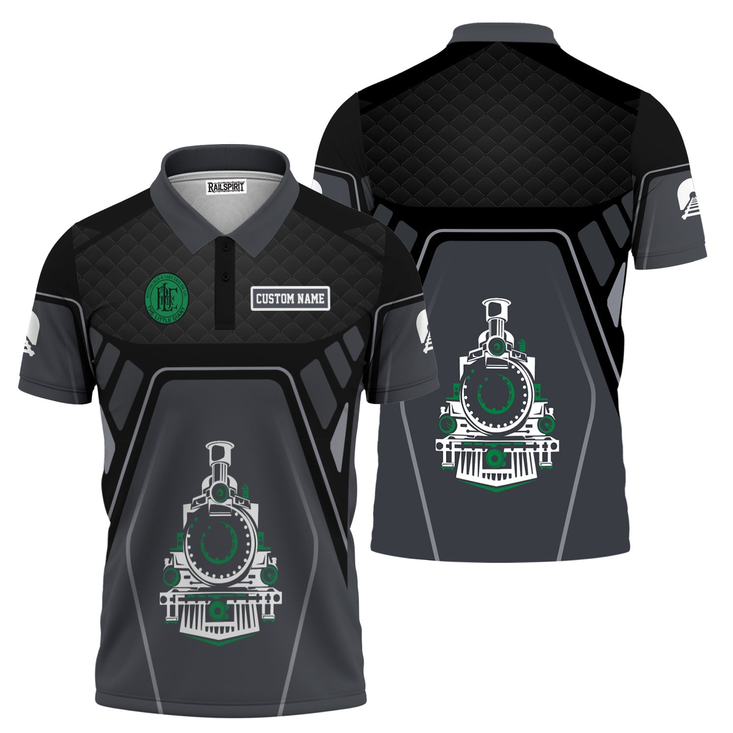 Railspirit Personalized Pittsburgh And Lake Erie Railroad Polo Shirt Steam Locomotive Engine Graphic Train Shirt All Over Print
