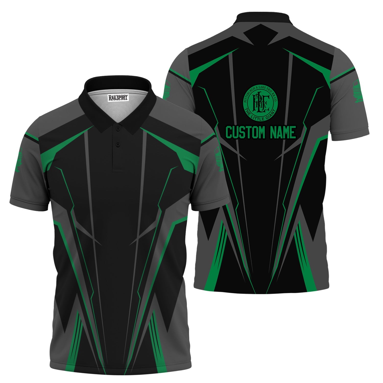 Railspirit Personalized Pittsburgh And Lake Erie Railroad Polo Shirt Lightning-Edge Design Train Shirt For Railroad Lovers