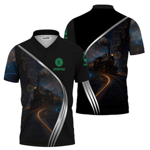 Railspirit Personalized Pittsburgh And Lake Erie Railroad Polo Shirt Steampunk Locomotive with Custom Year Train Shirt