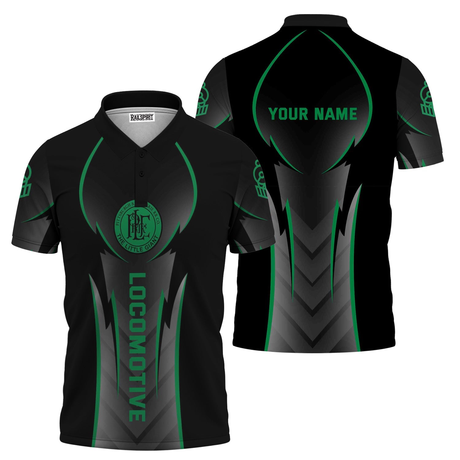 Railspirit Personalized Pittsburgh And Lake Erie Railroad Polo Shirt Striking Line Style Train Shirt For Locomotive Lovers